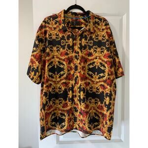 Baroque Gold Men’s Short sleeve Dress Shirt Size 3X